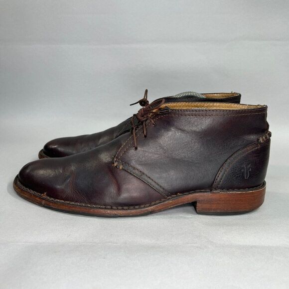 Frye Oliver Boots Men's Size 9D Brown Leather Lace Up Casual Chukka Boots - Picture 4 of 12